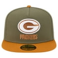 thumbnail image 2 of Men's New Era  Olive/Brown Green Bay Packers Color Pack A-Frame 59FIFTY Fitted Hat, 2 of 5