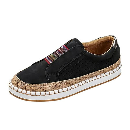 

Deals of The Day Clearance Dvkptbk Sneakers for Women Spring Sneakers Women Casual Ladies Sport Shoes Casual Slip On Shoes Black 7.5