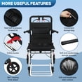 thumbnail image 6 of Postuois Travel Foldable Wheelchair for Adults 17.7" Wide Seat, Lightweight Aluminum Alloy Transport Chair with 265lbs Capacity, Handbrake Lever, Fits in Airplane & Car Trunk, 6 of 9