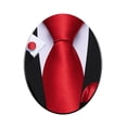 thumbnail image 1 of Set de Corbata Barry.Wang Rojo con Rayas para Hombre con Pañuelo, 1 of 8