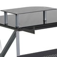 Flash Furniture Black Glass Computer Desk with PullOut Keyboard Tray