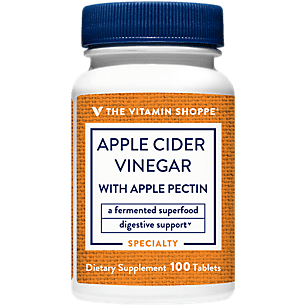 The Vitamin Shoppe Apple Cider Vinegar with Apple Pectin 108 MG  A Fermented Superfood with 25 Acetic Acid, Supports Digestive Health (100 Tablets)