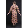 thumbnail image 3 of Bimba Peach Floral Purple & Yellow Flower Cotton Robe Women Long Bridesmaid Getting Ready Shirt Dresses Printed Kimono Robe Cotton L, 3 of 5