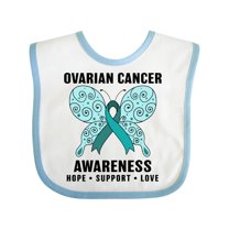 Inktastic Ovarian Cancer Awareness Hope Support and Love Boys or Girls Baby Bib