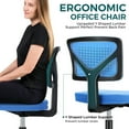 thumbnail image 2 of MCQ Home Office Chair, Armless Office Chair with Wheels, Comfortable Home Office Chair, Adjustable Swivel Makeup Task Computer Chair, Blue, 2 of 7