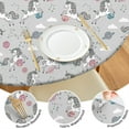 thumbnail image 4 of Gray Cartoon Unicorn Space Pattern Round Fitted Tablecloth with Elastic Edge,Dining Table Cover Waterproof,Outdoor Round Tablecloth for Camping,Dining,Indoor and Outdoor, 4 of 7