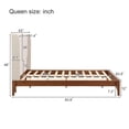 thumbnail image 7 of MODERNLUXE Queen Size Dry Bamboo Platform Bed, 12 Inch Height Bed Frame with 48" Upholstered High Headboard and Wood Slat Support,Easy Assembly, Beige Brown, 7 of 7