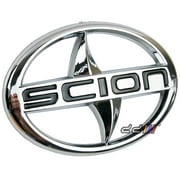 12CM Black Scion Emblem Badge Car Accessories with Chrome effect and 3M adhesive tC xB xA xd FRS
