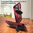 thumbnail image 6 of Case for iPhone 17 Pro 6.3-inch with Adjustable Metal Camera Lens Cover Stand Compatible with MagSafe [Military-Grade Protection] Rugged Heavy Duty Magnetic Case,Red,For iPhone 17 Pro, 6 of 6