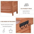 thumbnail image 5 of YIYADO Outdoor 39" Potting Bench Table, Rustic Garden Wood Workstation Storage Cabinet Garden Shed with 2-Tier Shelves and Side Hook,Orange, 5 of 7
