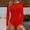 Red, variant on Women Solid Round Neck Long Sleeve Button Jumpsuit Slim Bodysuit Jumpsuits Womens Pajamas Feet One Shoulder Rompers for Women Tight Romper Women's Fashion Overalls Body Suits Lingerie Jumpsuit for