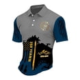 thumbnail image 2 of Hogleaql 250th Anniversary Usa Polo Shirt for Men Short Sleeve Button Down V-Neck Usa 1776-2026 Blouse Independence Day Patriotic Trendy Shirts Gray 2XL, 2 of 4