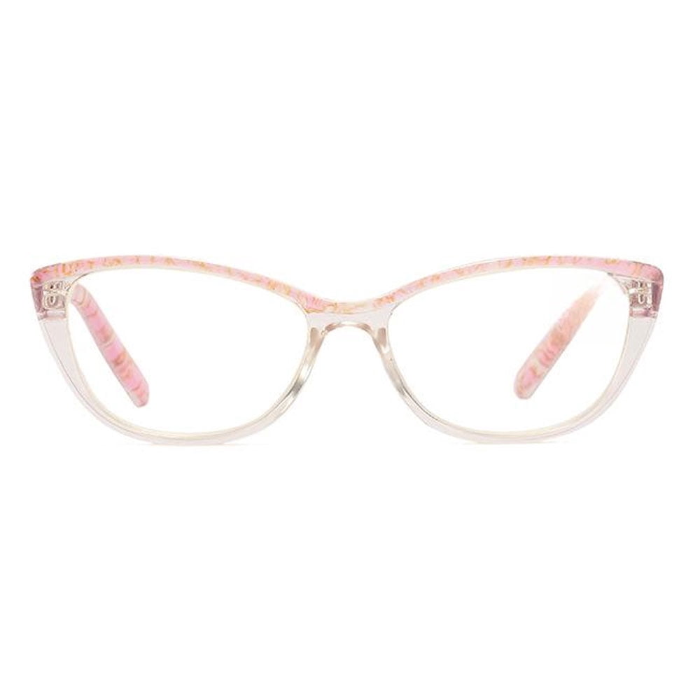 Fashion Reading Glasses Women HD Anti-Blue Light Presbyopia Glasses, Pink Cat Eye Presbyopic Glasses Spring Hinge Readers +3.50