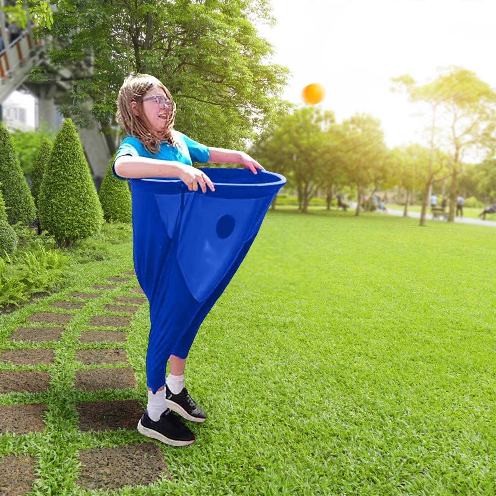 YiJuHui 2pcs Funny Granny Pants Yard Game Set with Bouncy Balls - Hilarious Outdoor Party Game for Adults, Family Reunion & Backyard BBQ Activities