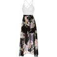 thumbnail image 4 of Borke Women's Deep V Neck Sleeveless Summer Asymmetrical Floral Maxi Dress, 4 of 7