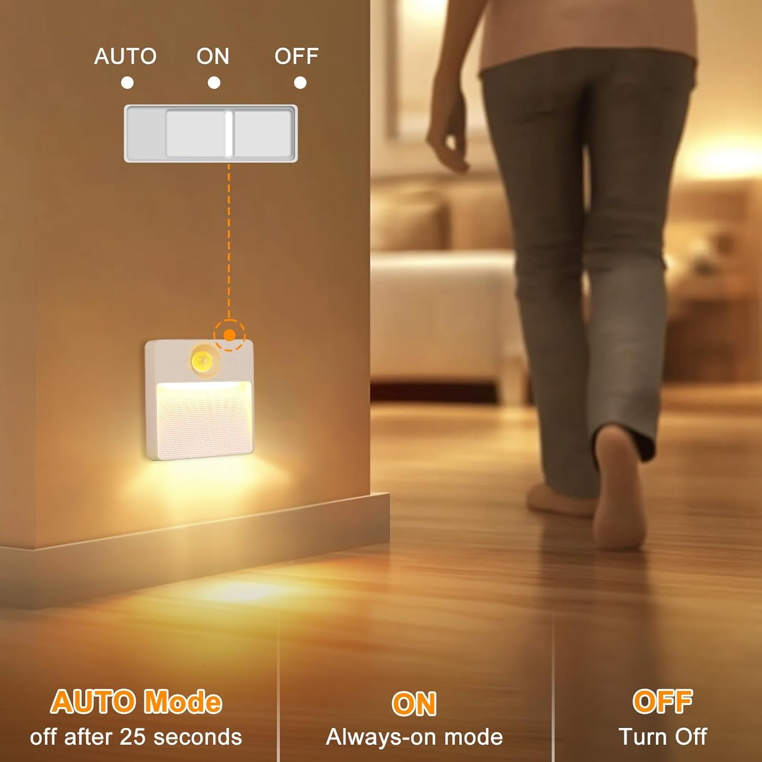8 Sets RGBW Rechargeable Motion Sensor Stair Lights, Magnetic LED Lighting for Staircase, Closets & Bathrooms