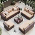 thumbnail image 6 of UDPATIO Patio Furniture Sets, Modular Rattan Outdoor Patio Sectional Furniture Sofa Set, Wicker Patio Conversation Set for Backyard,9PCS, 6 of 9