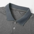 thumbnail image 4 of Zimjoy Men's Polo Shirts Long Sleeve Button Up Sweaters Big and Tall Henley Neck Textured Shirt Loose Fit Ribbed Fashion Dress Shirt Pullover, Dark Gray L, 4 of 4