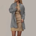 thumbnail image 2 of Yuyuzo Manteau pour Femmes Mi-Long à Col Montant Vestes Blazer d'Affaires Décontractées Automne Hiver Pardessus Uni avec Poches, 2 of 7