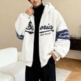 thumbnail image 2 of FINALGANG Men's Coat Oversized Color Block Plush Hooded Jacket Letter Graphic Print Long Sleeve Full Zipper Front Coat For Cold Weather Daily Casual Streetwear Soft Outerwear, 2 of 5