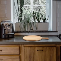 DEEPCRAFF 1Set Round Chopping Board for Cutting and Baking Acacia Wood Handle Design Home Use