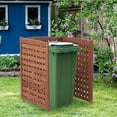 thumbnail image 6 of 3 Panels Air Conditioner Fence Screen Outdoor, Wood Cedar Privacy Fence to Hide AC & Trash Enclosure, 32" W x 38" H,Brown, 6 of 7
