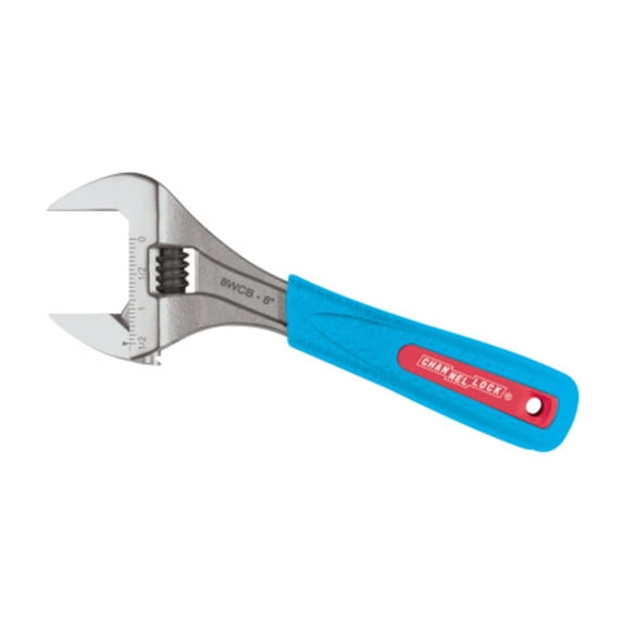 Channellock Adjustable Wrench Code Blue WideAzz - 1.18 in Opening - 8 in, Blue