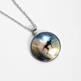 thumbnail image 4 of Surfing in Summer Circular Glass Pendant Necklace - Women's Statement Necklaces, 4 of 5