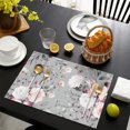 thumbnail image 3 of Pioneer Flower Floral Print Pattern Summer Placemats Table Placemats Set Of 6-Linen Kitchen Washable Placemats Table Mats 12x18 Inch Non-Slip Heat Resistant, 3 of 5