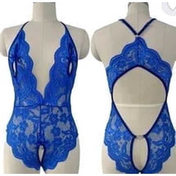 Women's Sexy Lace Pattern Lingerie One Piece, Red, Blue, Black, White