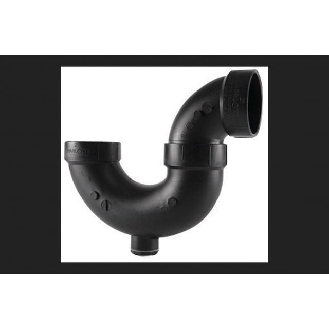 Trampa en P de PVC Charlotte Pipe Schedule 40 ABS de 2 pulgadas con limpieza