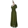 thumbnail image 4 of Robe Maxi pour Femme de Style Bohème Renaissance Paysanne, Manches Cap, Garniture en Dentelle, 4 of 5