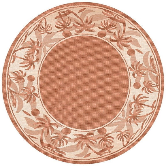 Couristan Recife Island Retreat Area Rug, 8'6" Round, Terracotta-Natural