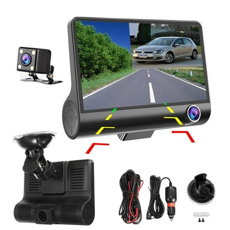 360° Night Vision Backup Camera 4 inch IPS Screen Dash Cam Parking Monitor 1080P Rearview Front and Rear IN CAR Camera 3/Dual Lens with Waterproof Reversing (Best Reversing Camera Nz)