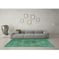 thumbnail image 3 of Ahgly Company Machine Washable Indoor Rectangle Abstract Turquoise Blue Modern Area Rugs, 2' x 3', 3 of 4