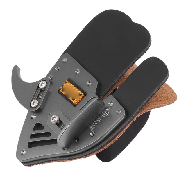 Tiro con Arco Finger Tab Negro Gris Finger Guard Diseño Ergonómico Cuero aleación de Aluminio Tiro con Arco Herramientas para la Caza ANGGREK Otros