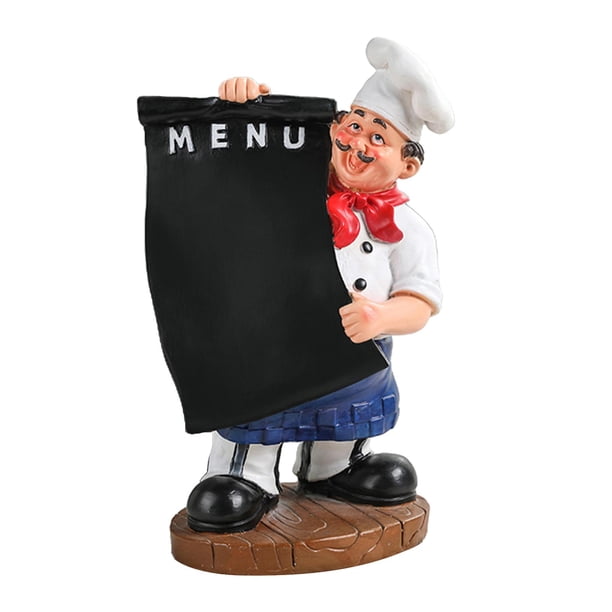 Estatua de chef de resina, figura de chef, modelo decorativo, coleccionable, artesanía, decoración de cocina Derecha 18x13x29.5cm