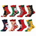 thumbnail image 5 of Mens Christmas Socks Size 39-46,Cotton Crew Socks Funny Holiday Socks Xmas Dress Socks, 5 of 10