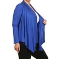 thumbnail image 3 of MOA COLLECTION Women's Plus Size Solid Casual Long Sleeve Drape Front Open Jacket Cardigan, 3 of 4