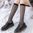 thumbnail image 5 of Zhuge Calcetines de red de pesca para mujeres, calcetines para pantorrillas - calcetines para piernas delgadas, tamaño universal, estilo B - E - 2 pares, 5 of 5