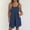 Navy, variant on Daiosportswear Women's Solid Wide Strap Sleeveless Side Pocket Relaxed Fit Summer Beach Short Jumpsuit Navy XS(XS)
