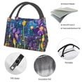 thumbnail image 4 of Yiaed Cosmic Purple Irises Print Lunch box lunch bag Portable Insulated Lunch Box for Women Men Cooler Tote Bag with Front Pocket for Work Picnic Travel, 4 of 6