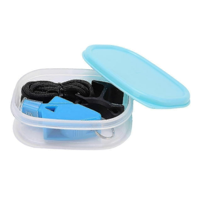 Sifflet de basket-ball en plastique avec cordon et clip pour doigt, bleu clair