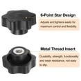 thumbnail image 4 of 6 Pieces Star Knobs M8 Thread 48mm 6-Point Head Metal Insert Non-Through Hole Threaded Hand Knob Black, 4 of 6
