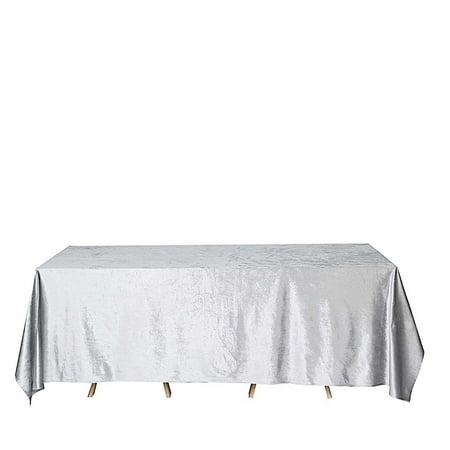 

BalsaCircle Christmas Holidays 90 x 132 Silver Rectangular Premium Velvet Tablecloth Linen