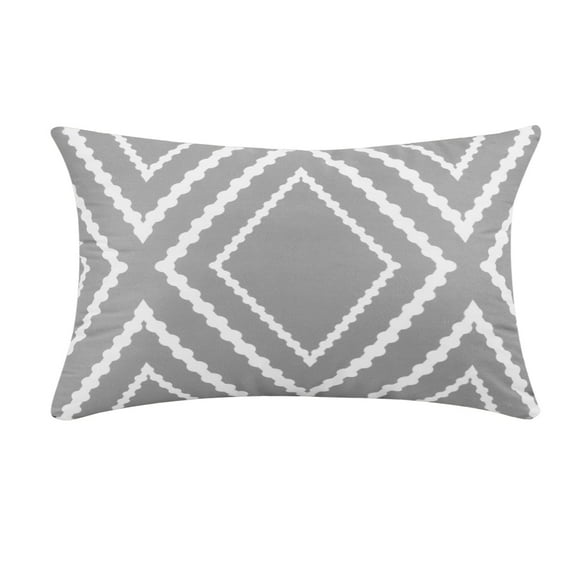 Set of 1 Grey Lumbar Pillow Covers 12 x 20 inches Boho Aztec Polyester Blend Decorative Throw Pillow Covers for Sofa Couch Bed Decor