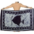thumbnail image 2 of HAPPY BAY Men's Standard Vacation Dashiki Sarong Full Pareo Beach Wrap One Size Prussian, Fish Summer Vacation Party, 2 of 5