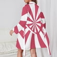 thumbnail image 2 of Aesthetic Heather Violet And White Sunburst Night Robe Long Sleeve V Neck Robe With Belt Women's Sleepwear Dresses, 2 of 9
