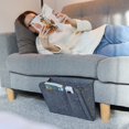 thumbnail image 4 of Bedside Storage Caddy Thick Felt Multi-Pockets Essentials Holder Bag for Home Dorm Bed Sofa  Light Gray, 4 of 8