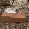 thumbnail image 5 of Women's Wedge Slide Sandals Summer Casual Thick Sole Platform Mules with 3D Floral Accent Solid Color Slip On Heeled Sandals for Beach Daily Walking Outdoor Use, 5 of 10
